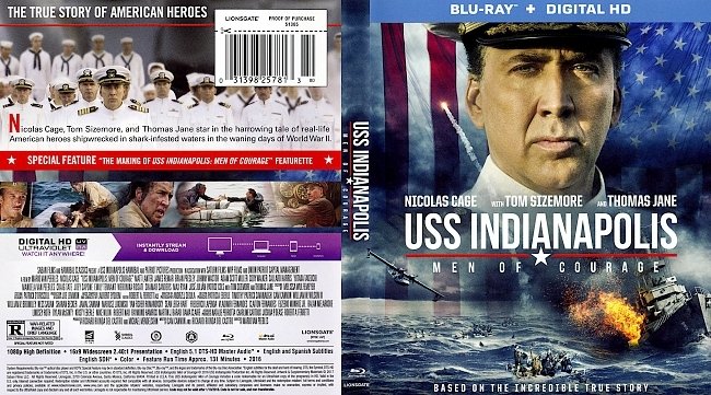 dvd cover USS Indianapolis 2016 Dvd Cover
