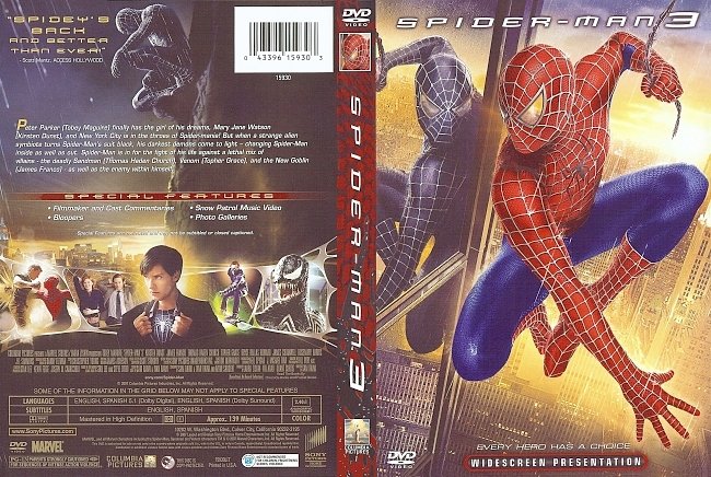 dvd cover Spider-Man 3 2007 Dvd Cover