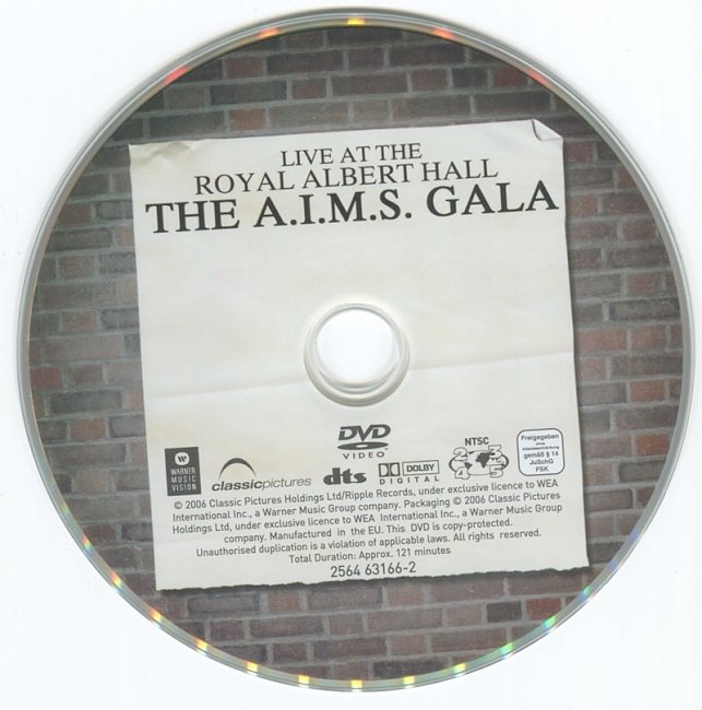 dvd cover One Night Only; The A.I.M.S.Gala - Live At The Royal Albert Hall 2008 Dvd Cover