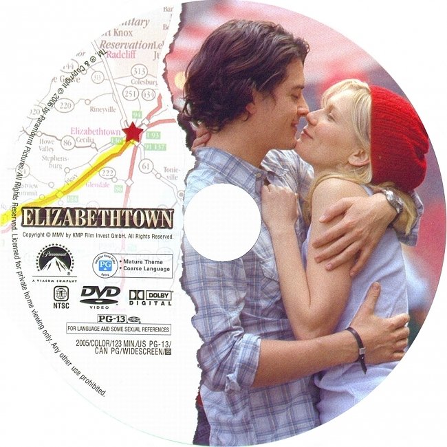dvd cover Elizabethtown 2005 R1 Disc Dvd Cover