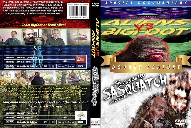 dvd cover Aliens Vs. Bigfoot - The Unwonted Sasquatch Double Feature 2021 Dvd Cover