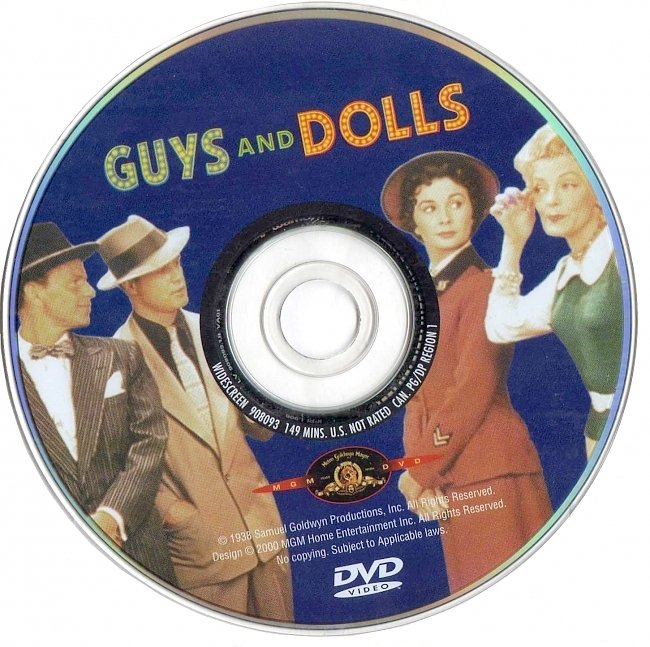 dvd cover Guys And Dolls 1955 R1 Disc Dvd Cover