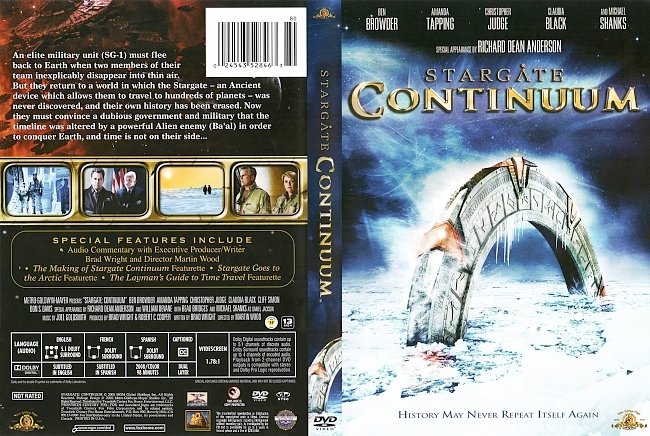 dvd cover Stargate Continuum 2008 Dvd Cover
