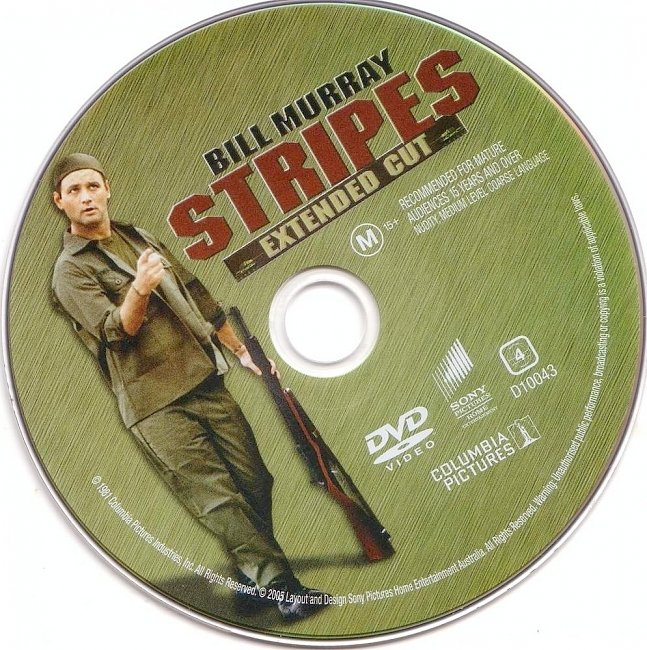dvd cover Stripes - Extended Cut 1981 Disc Label Dvd Cover
