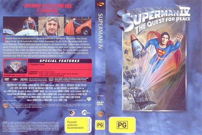 dvd cover Superman IV - The Quest For Peace 1987 Dvd Cover