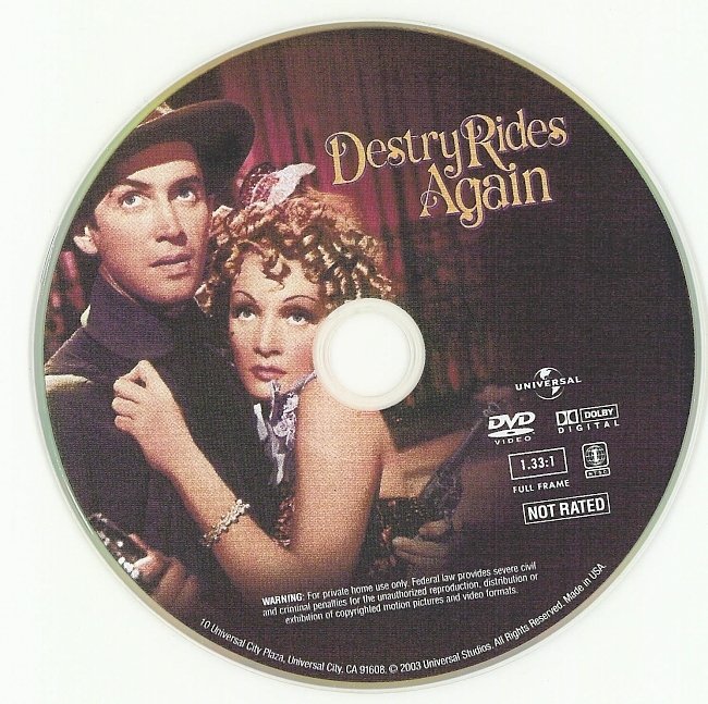 dvd cover Destry Rides Again 1939 R1 Disc Dvd Cover