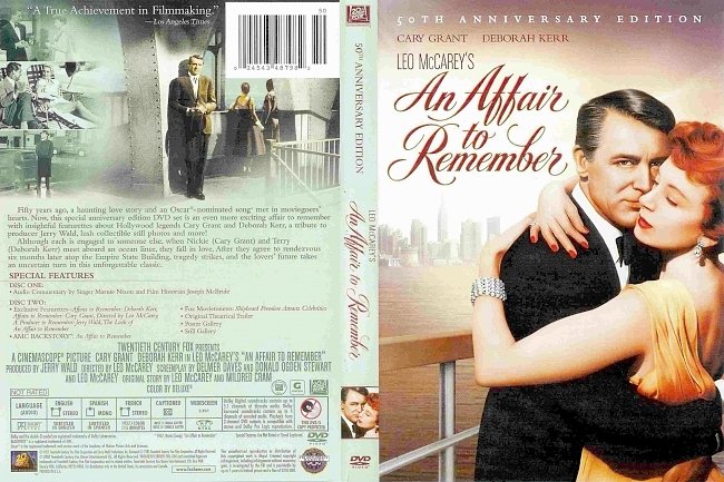 dvd cover An Affair To Remember - 50TH Anniversary Edition 1957 Dvd Cover
