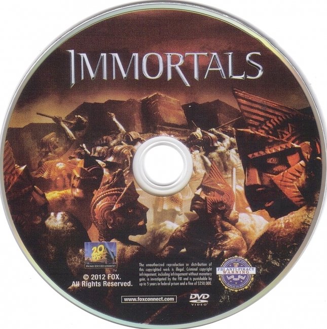 dvd cover Immortals 2011 R1 Disc Dvd Cover