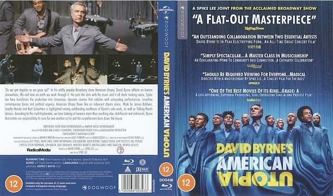dvd cover David Byrne - David Byrne's American Utopia 2020 Dvd Cover