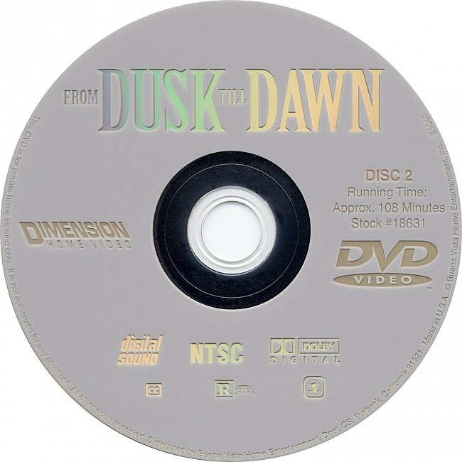 From Dusk Till Dawn 1996 R1 Disc 2 Dvd Cover 