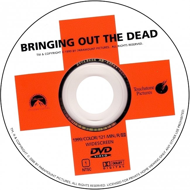 dvd cover Bringing Out The Dead 1999 R1 Disc Dvd Cover