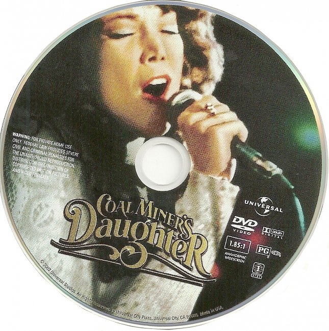 dvd cover Coal Miners Daughter 1980 R1 Disc Dvd Cover