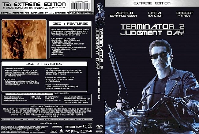 dvd cover Terminator 2 Judgment Day - Extreme Edition 1991 Dvd Cover