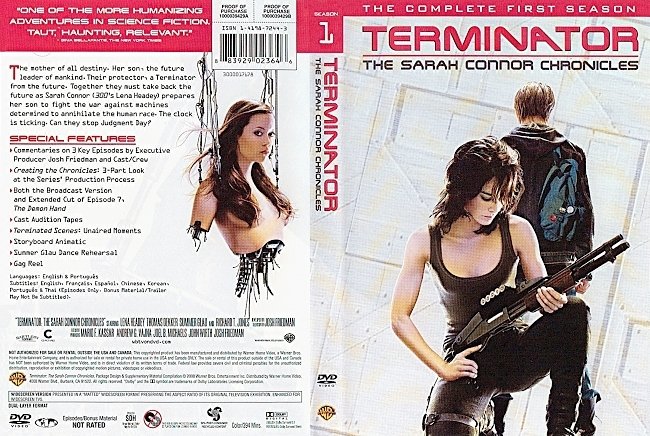dvd cover Terminator - The Sarah Connor Chronicles - Season 1 2008 Dvd Cover