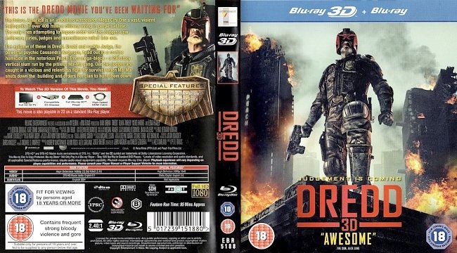 dvd cover Dredd - Derdd 3D 2013 Dvd Cover