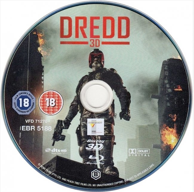 dvd cover Dredd - Derdd 3D 2013 R4 Dvd Cover