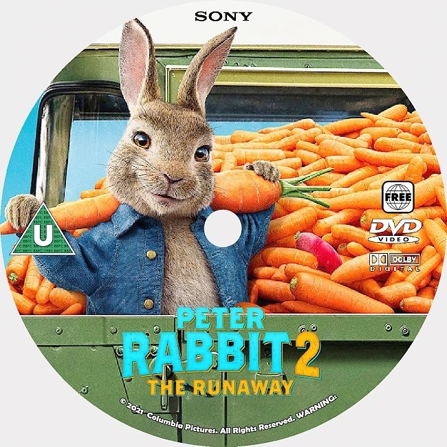 dvd cover Peter Rabbit 2 The Runaway 2021 Dvd Disc Dvd Cover