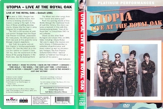 dvd cover Utopia - Live At The Royal OAK 2000 Dvd Cover