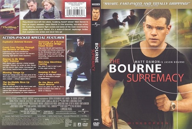dvd cover The Bourne Supremacy 2004 Dvd Cover