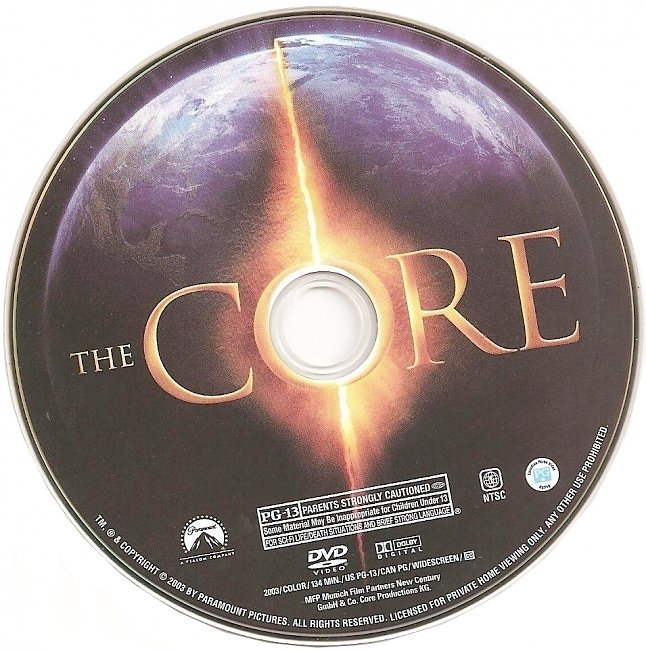 dvd cover The Core 2003 R1 Disc Dvd Cover