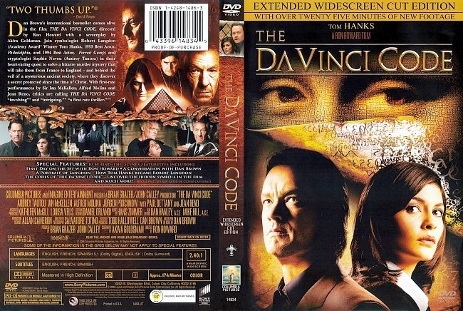dvd cover The Da Vinci Code - Extended Cut 2006 Dvd Cover
