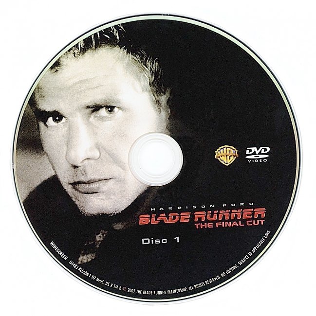 Blade Runner 1982 R1 Disc 1 Dvd Cover 