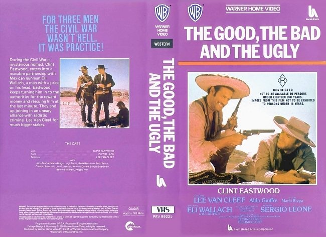 dvd cover The Good The Bad And The Ugly 1966 R4 Original V.H.S Cover Dvd Cover
