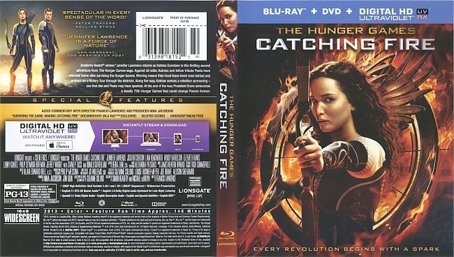 dvd cover The Hunger Games : Catching Fire 2013 Dvd Cover