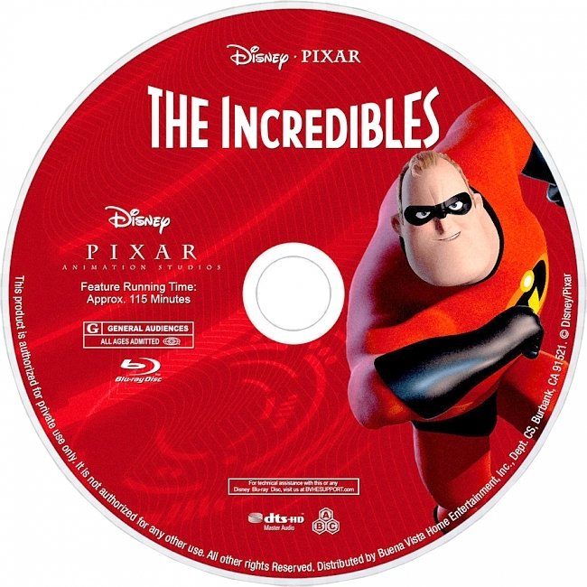 dvd cover The Incredibles 2003 R1 Disc Dvd Cover