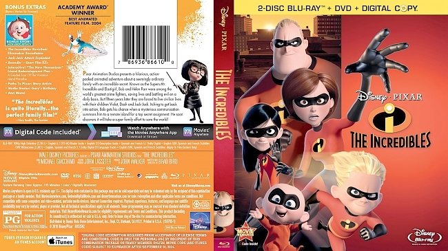 dvd cover The Incredibles 2003 Dvd Cover