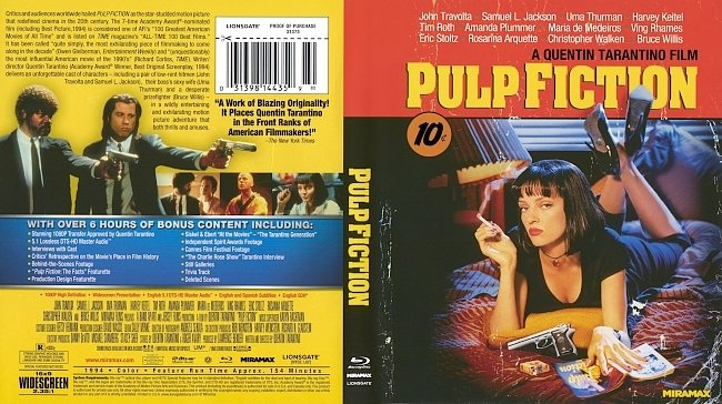 dvd cover Pulp Fiction 1994 Dvd Cover