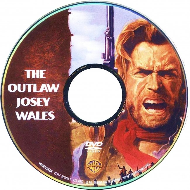 dvd cover The Outlaw Josey Wales 1976 R1 Disc 1 Dvd Cover