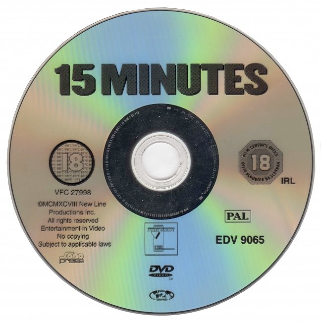 15 Minutes 2001 R2 Disc Dvd Cover 