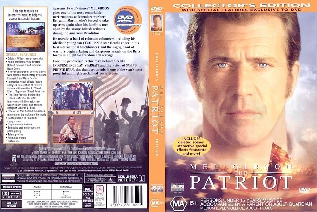 dvd cover The Patriot - Collectors Edition 2000 Dvd Cover