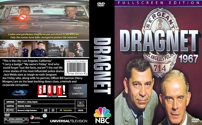 dvd cover Dragnet 1967 Dvd Cover