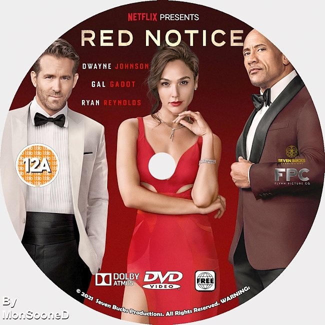 dvd cover Red Notice 2021 Dvd Disc Dvd Cover