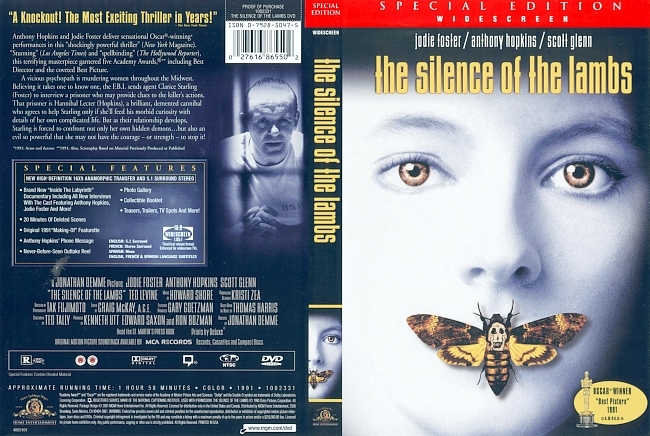 dvd cover The Silence Of The Lambs - Special Edition 1991 Dvd Cover