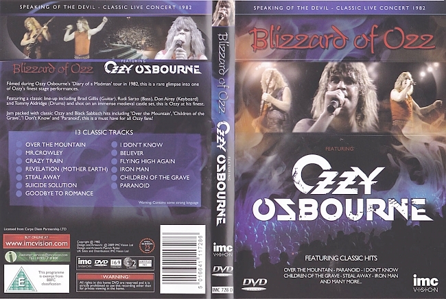 Ozzy Osbourne – Blizzard Of Ozz 2009 Dvd Cover 