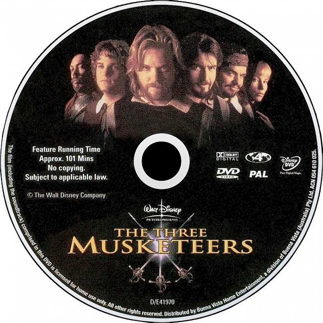dvd cover The Three Musketeers 1993 Disc Label Dvd Cover