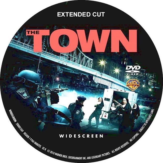dvd cover The Town - Extended Cut 2010 R1 Disc Dvd Cover
