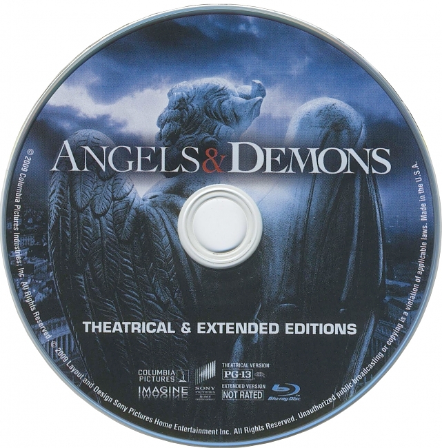 dvd cover Angels & Demons - Extended Edition 2009 R1 Disc 1 Dvd Cover