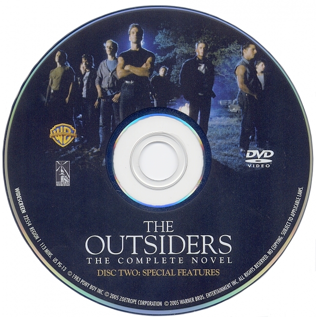 dvd cover The Outsiders 1983 R1 Disc 2 Dvd Cover