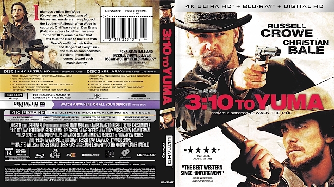 dvd cover 3:10 To Yuma 2007 Dvd Cover