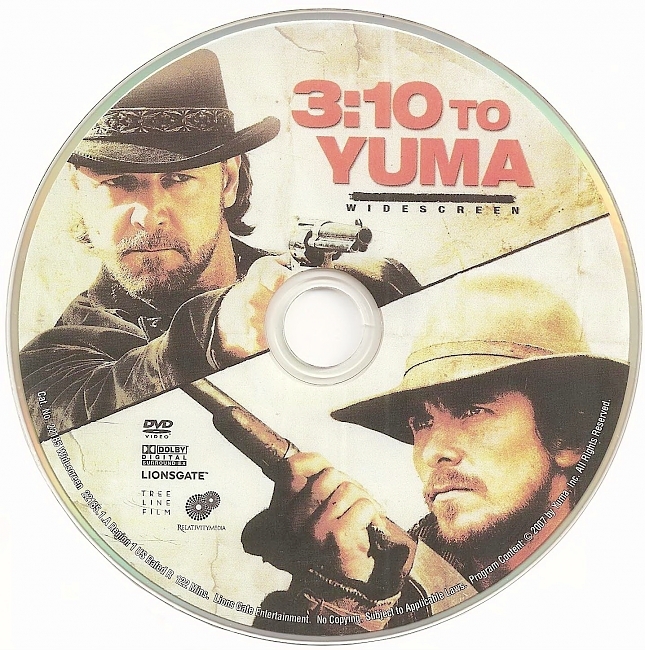 dvd cover 3:10 To Yuma 2007 R1 Disc Dvd Cover