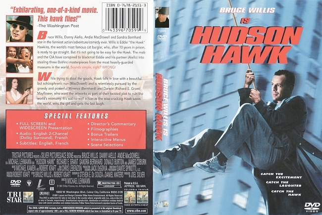 dvd cover Hudson Hawk 1991 Dvd Cover
