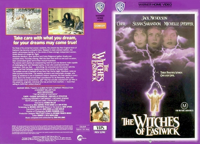 dvd cover The Witches Of Eastwick 1987 R4 Original V.H.S Movie Cover Dvd Cover