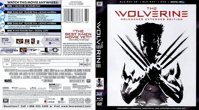dvd cover The Wolverine - Extended Edition 2013 Dvd Cover