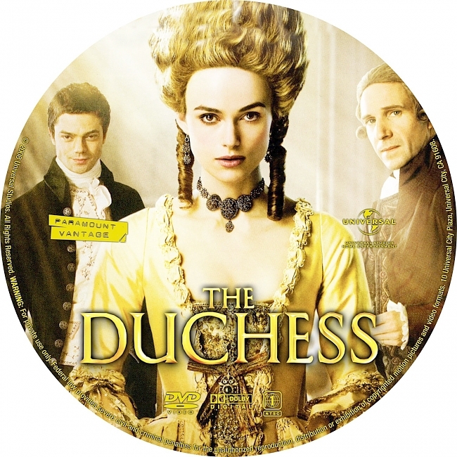 dvd cover The Duchess 2008 R1 Disc Dvd Cover