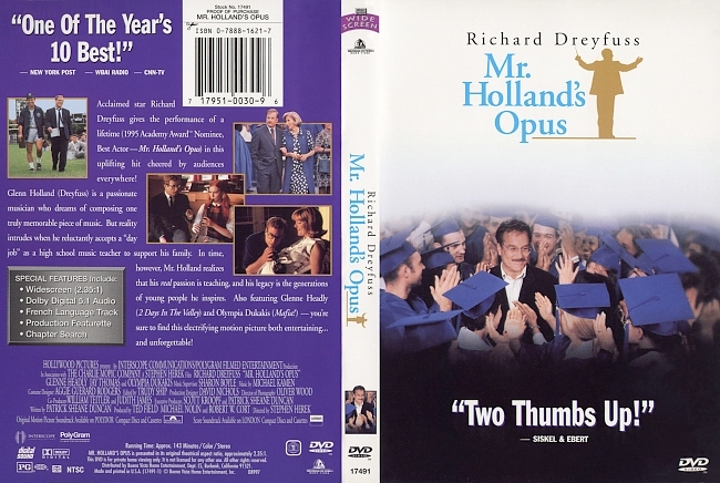 dvd cover Mr Holland's Opus 1995 Dvd Cover
