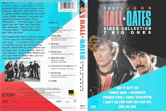 dvd cover Daryl Hall & John Oates - Video Collection - 7 Big Ones 2002 Dvd Cover